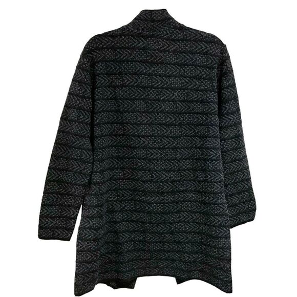 CHIARAMENTE Mase in Italy Wool Cardigan Sweater Coat Gray Striped Size M NWT - Picture 4 of 7